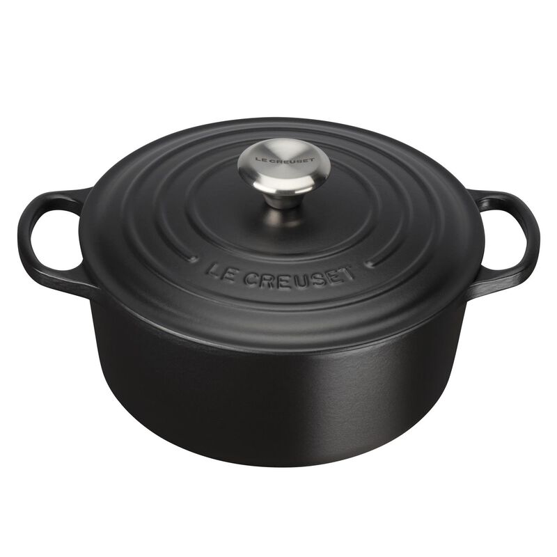 Le Creuset Cast Iron Round Casserole 24cm - Matte Black image number 0